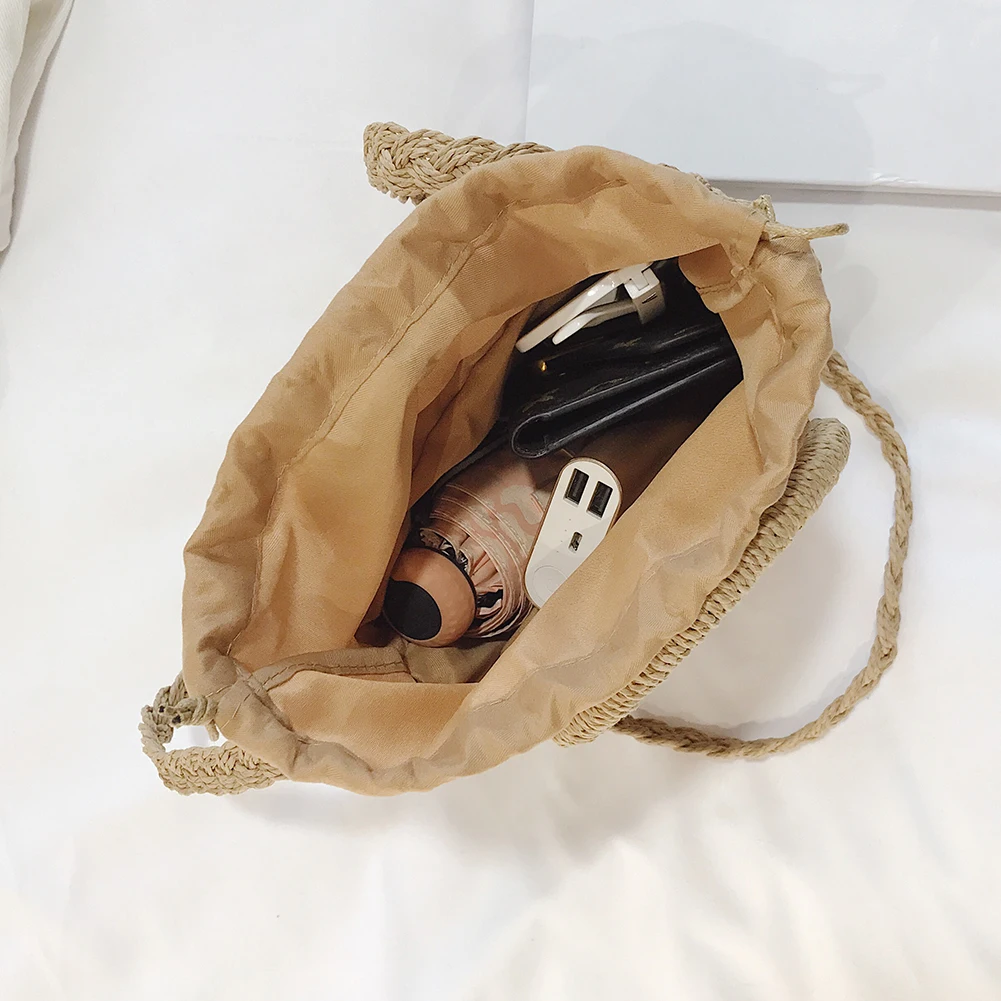 

Summer Beach Ladies Fashion Handmade Half-round Rattan Woven Straw Crossbody Handbag Women Casual Small Shoulder Messenger Bags