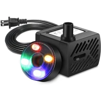 2w fish tank water pump with led light super silent submersible pump aquarium filter mini led water pump for fountains ponds d30