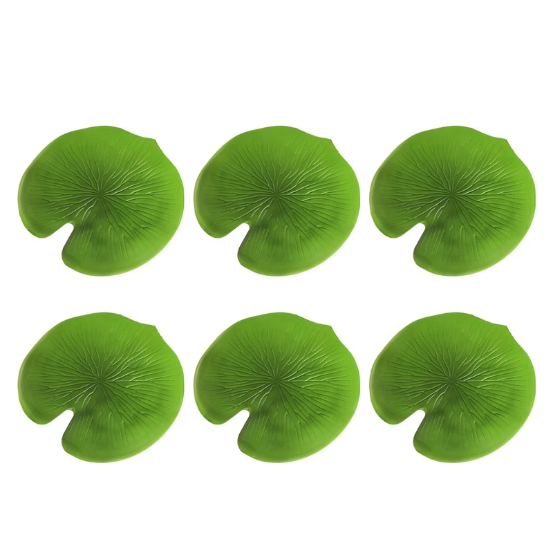 

6Pcs Artificial Lotus Leaf Kitchen Placemat Insulation Mat Resistant Lightweight Bowl Anti-Slip Table Decor Placemat