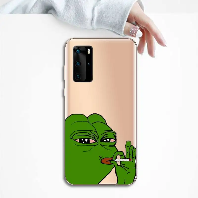 

Funny The Frog Pepe face crying happy high quality Phone Case funda Transparent for Huawei P honor 8 10i 20 30 40 smart 2019