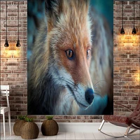fox wall hanging merry christmas tapestry for home deco christmas gift print tapestries bedside large hanging cloth