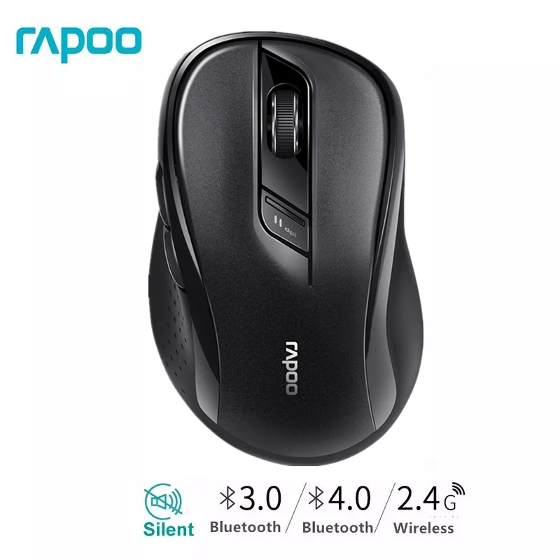 Rapoo M500 многорежимная Бесшумная беспроводная мышь с 1600 dpi простое переключение Bluetooth и 2,4 ГГц до 3 устройств подключение для компьютера