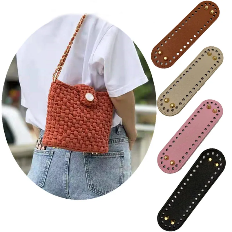 

18 * 5cm Oval Long Bottom for Knitting Bag PU Leather 38 Holes Bottom for Women Handbag Handmade DIY Bag Accessories