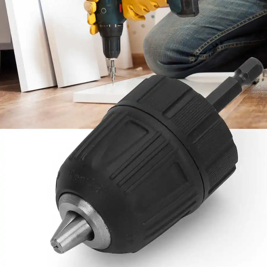 Keyless Drill Chuck Adaptor Plastic Casing 0.8-10mm 3/8-24UNF + 1/4 Hex Head 3/8 Thread Extension Rod | Инструменты