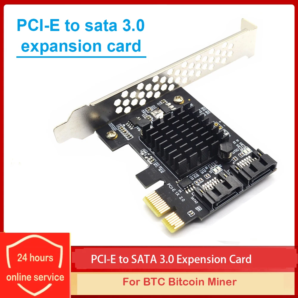 

PCIE to SATA 3 Expansion Card Add On Card Controller Dual SATA Port PCI Express Adapter Card Windows10/8/7/XP/2003/2008/Linux