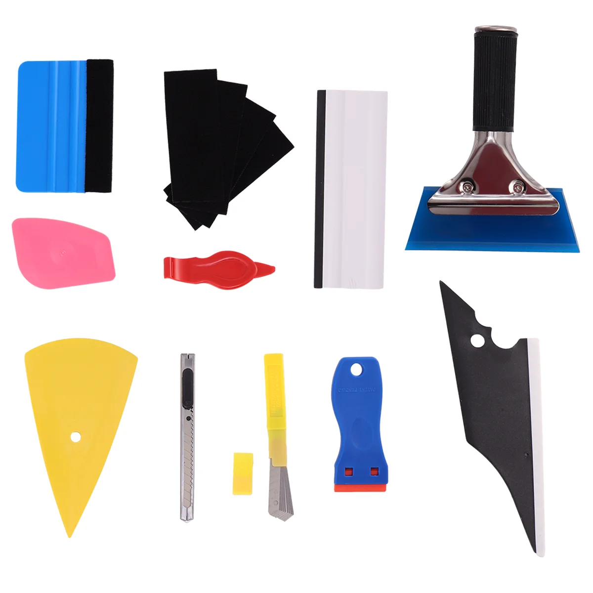 

11pcs/Set Window Tint Tool Kit Vinyl Car Wrap Stickers Tool Set Auto Carbon Foil Tinting Squeegee Film Cutter