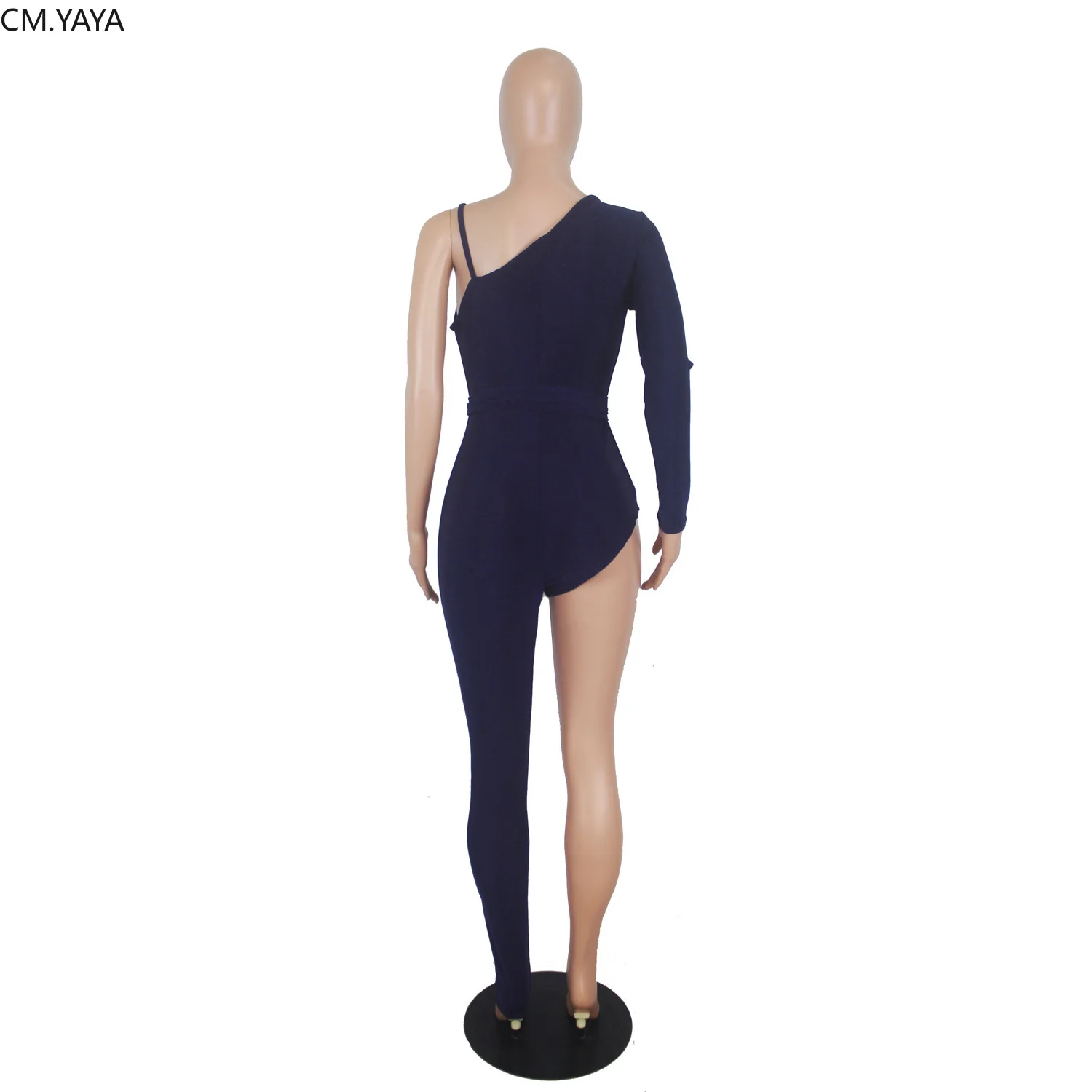 Женский Длинный комбинезон на тонких бретельках с высокой талией и V-образным