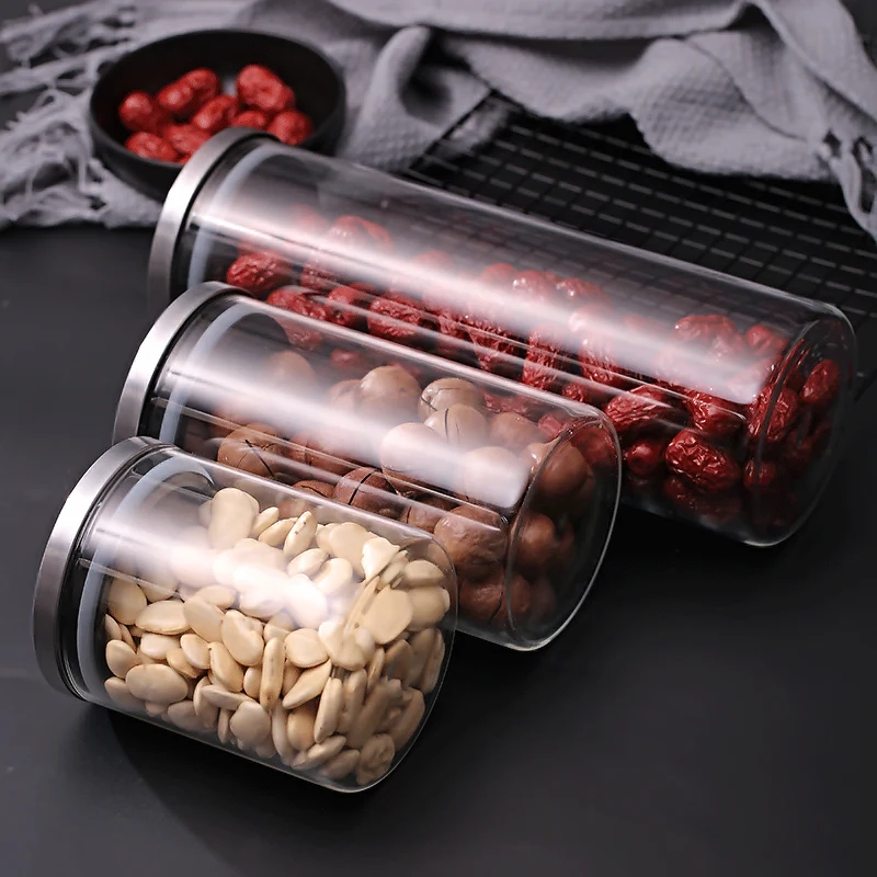 AMINNO Контейнеры для хранения еды 1.8L Стеклянные контейнеры продуктов с