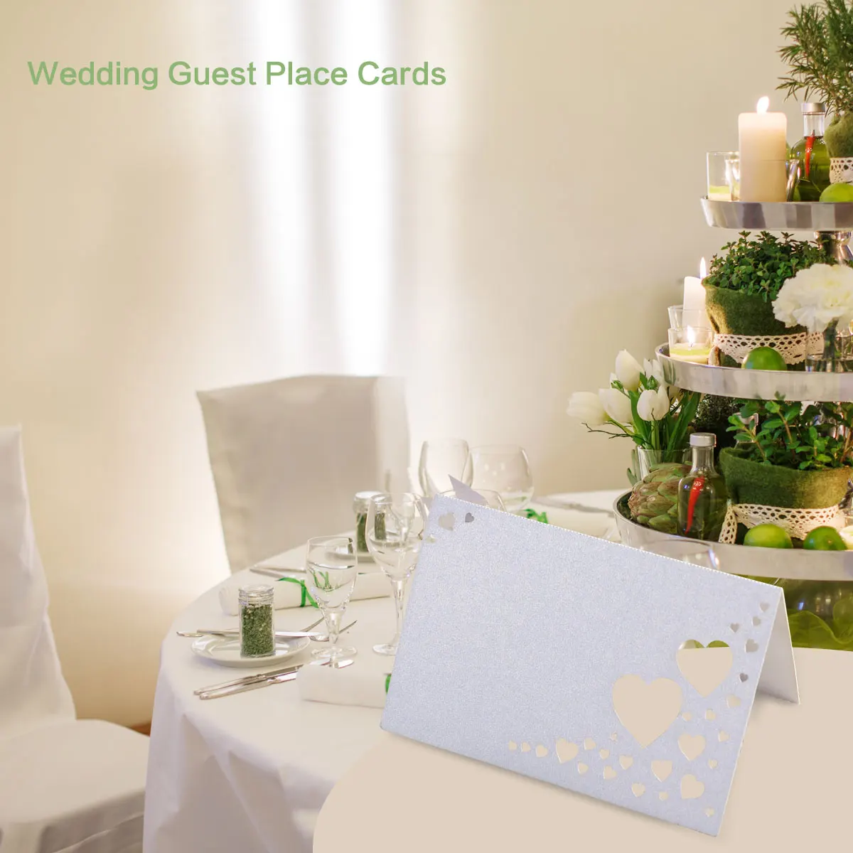 50 шт. карты с полым именем в форме сердца свадебный стол для вечеринок Виная еда