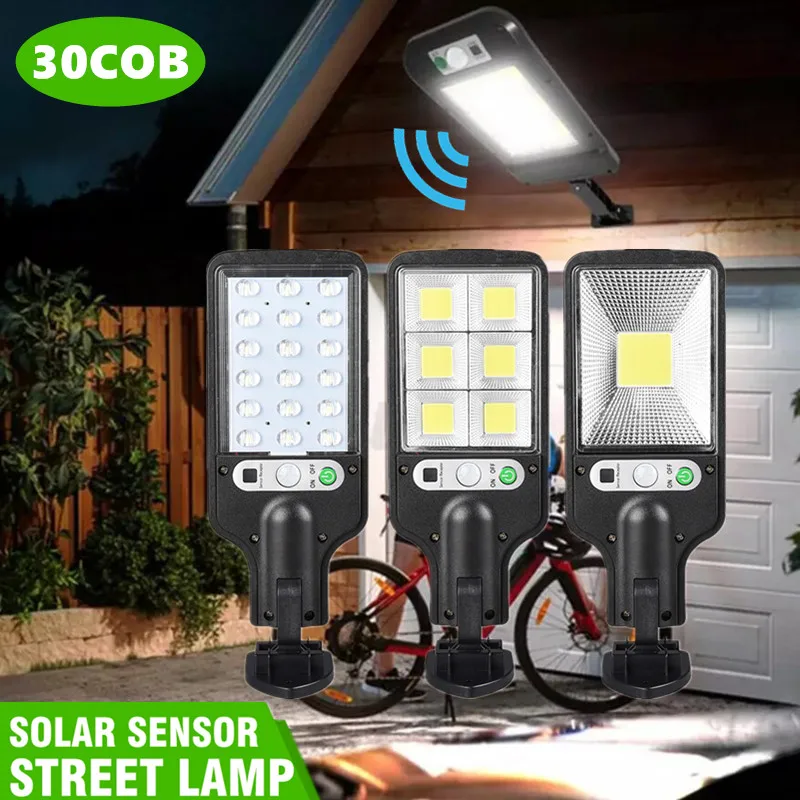 

COB Solar Street Light Outdoor Solar Lamp Powered Sunlight Waterproof Motion Sensor Security Lighting For Garden Patio Path Yard