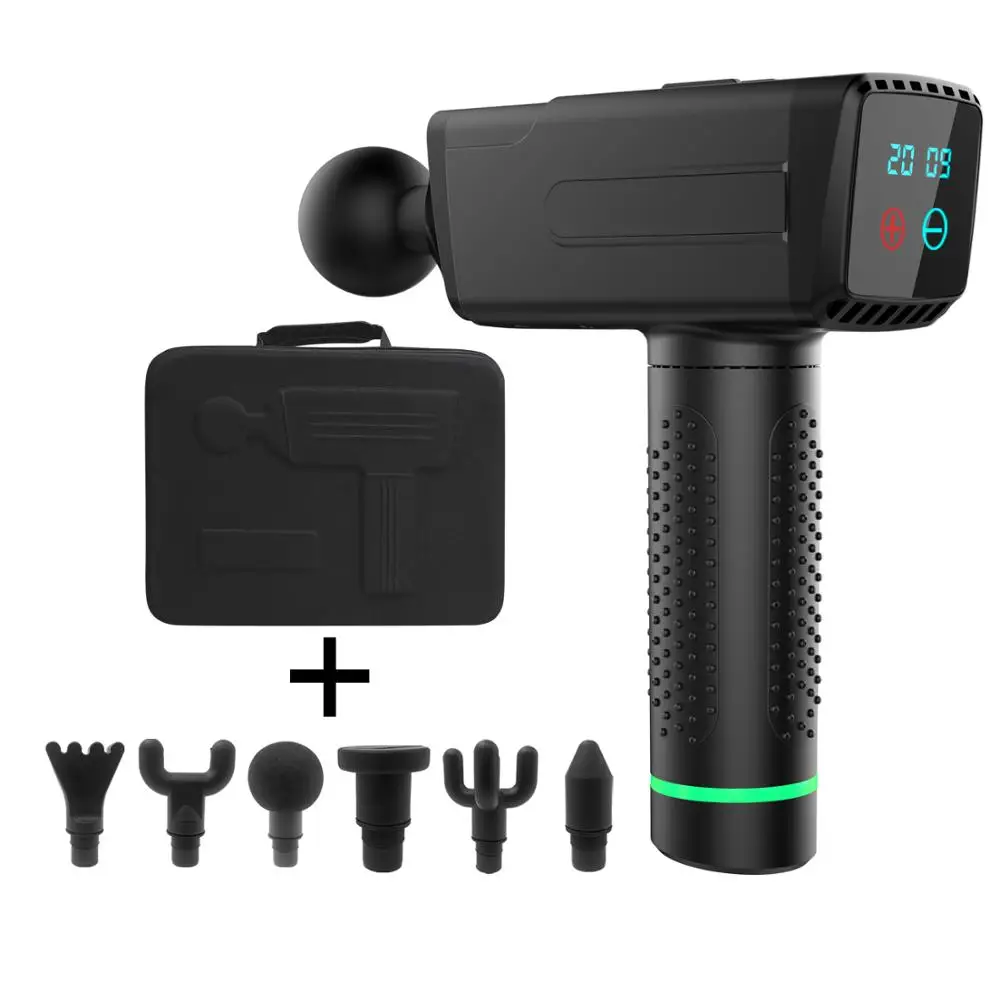 Black-US Plug Type Пистолет для массажа мышц, массажер для глубоких тканей, терапия, пистолет для упражнений, облегчение боли в мышцах, коррекция фигуры EF0041 - Цвет: Black-US Plug Type