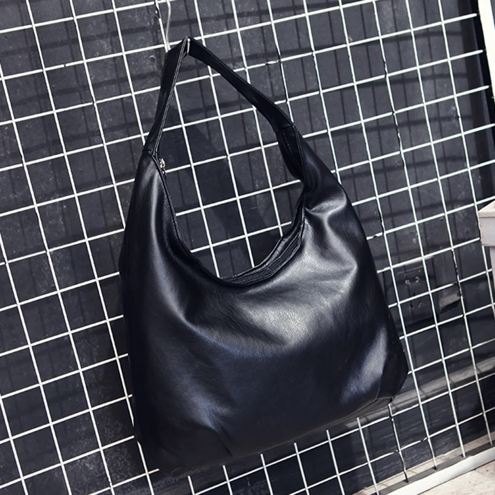 

Popular Simple Female Daily Bag Soft PU Shoulder Tote Large Capacity Underarm Hobo Bag Female Top-handle Clutch