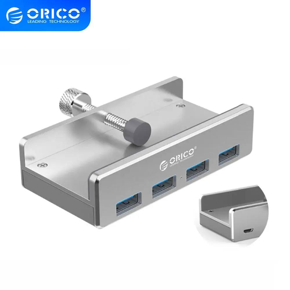 ORICO 4 порта s USB сплиттер USB3.0 концентратор с портом питания клип Тип алюминиевый 5