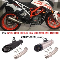 for ktm 390 duke 125 250 200 390 rc390 2017 2020 motorcycle gp exhaust system escape modified link pipe muffler carbon fiber