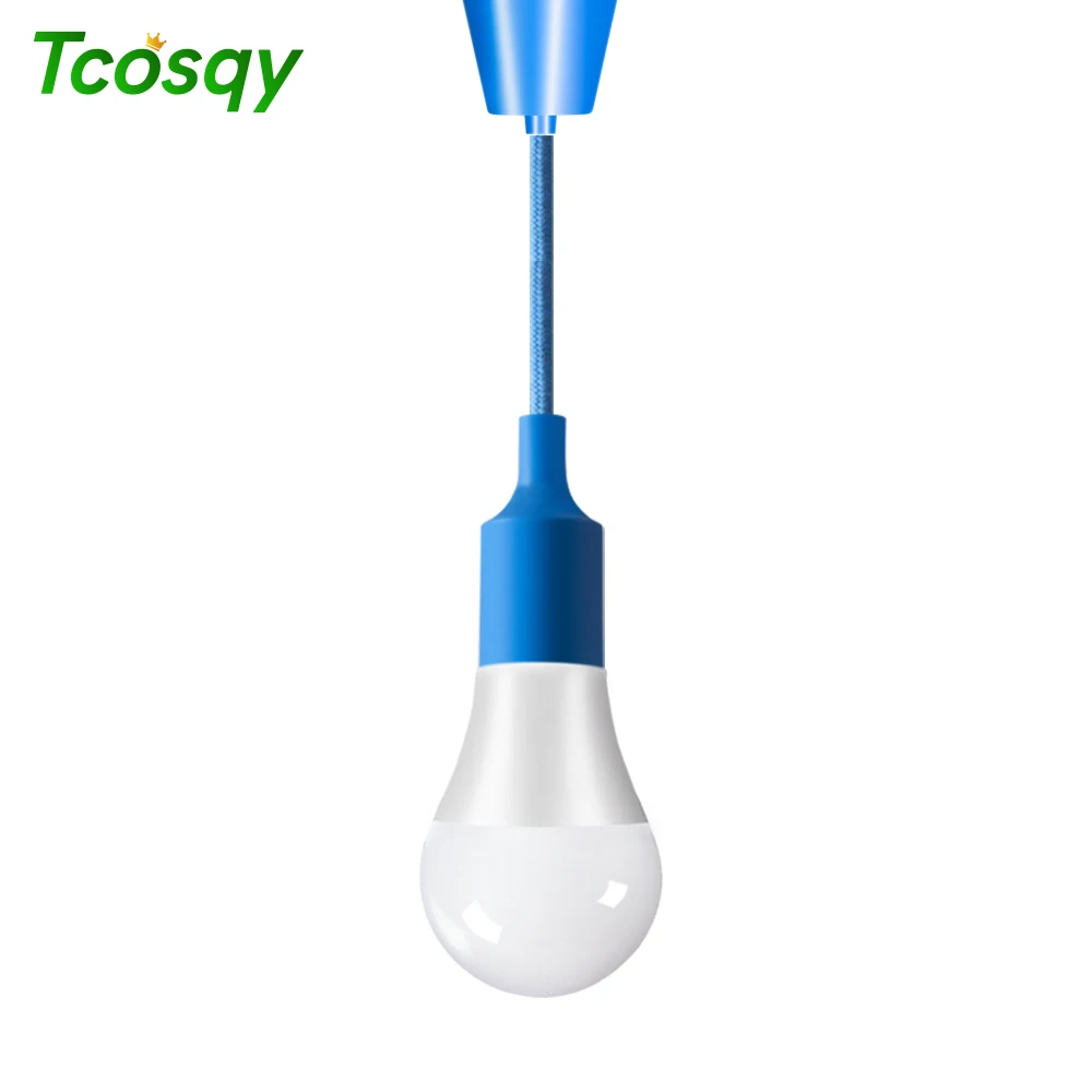 

Tcosqy chandelier lamp holder E27 bedroom kitchen restaurant hotel decoration lighting simple AC voltage white blue red rope