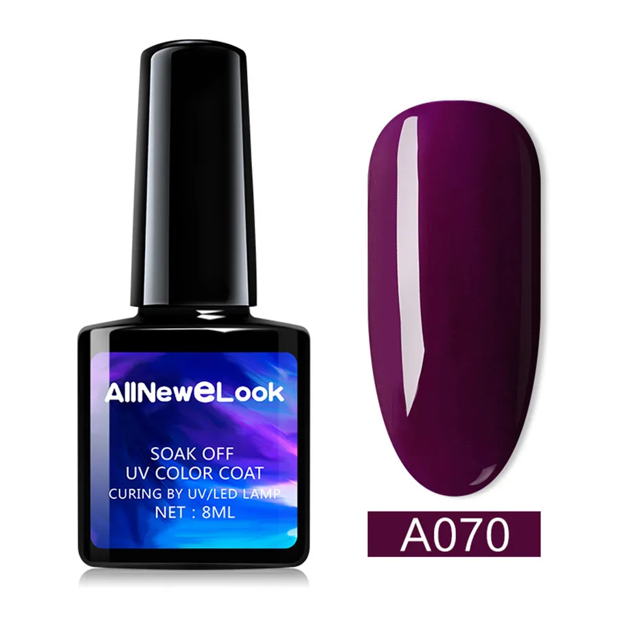 Allnewelook Гель-лак Bluesky Гибридный гвоздь 8 мл, флакон, черный цвет Гель Дизайн Bluesky УФ гель лак для ногтей лак - Цвет: 070