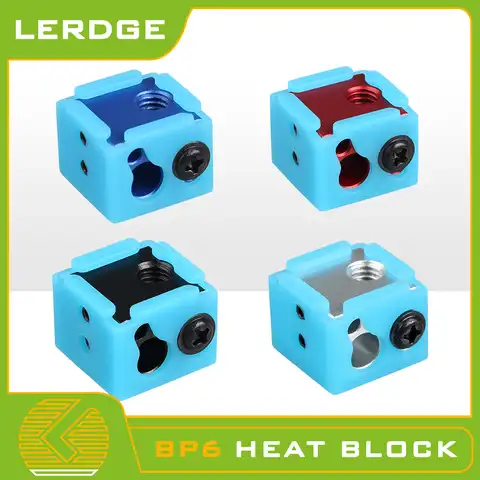 Алюминиевый тепловой блок LERDGE для экструдера J-head, детали для 3D принтеров, силиконовых носков, аксессуары для нагревательных блоков BP6