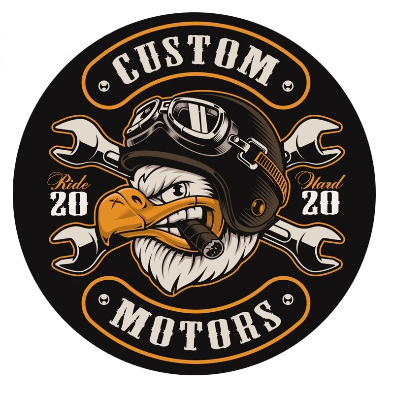 

Custom Ride Hard 2020 Motors Bald Eagle Pilot New York Decal Motorcycle Off-road Laptop Trunk Guitar PVC Vinyl Stickers