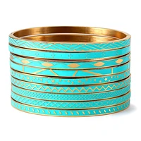 brand blue enamel bracelet bangles stainless steel geometry bangle gold jewelry for women love wedding bijoux femme