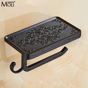 Держатель для туалетной бумаги MOLI Gloden из твердого цинкового сплава с античной латунной отделкой, держатель для мобильного телефона в ванную комнату, держатель для туалетной бумаги