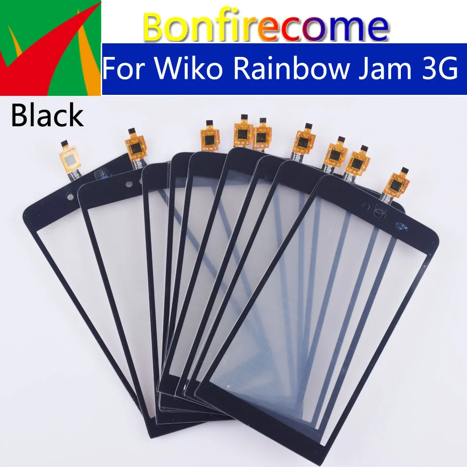 

10 шт./партия, сенсорный экран 5,0 дюйма для Wiko Rainbow Jam 3G, сенсорная панель, датчик, дигитайзер, стекло, без ЖК-дисплея, запасные части