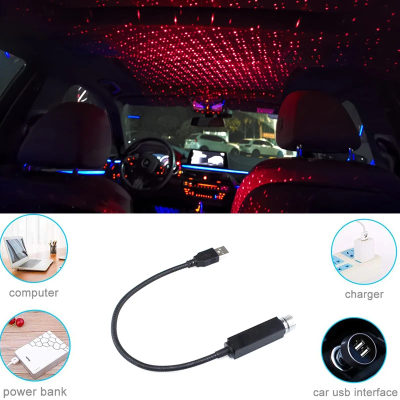 Светодиодная лампа для крыши автомобиля проектор гибкий ночник атмосферная