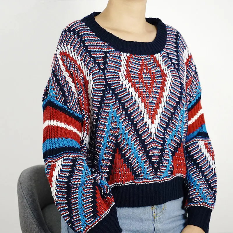 2020 New Women Spring Autumn Sweater Long Sleeve Loose Vintage Tops Casual Ladies O-neck Coat Korean Style Knitt Pullovers AC222 |