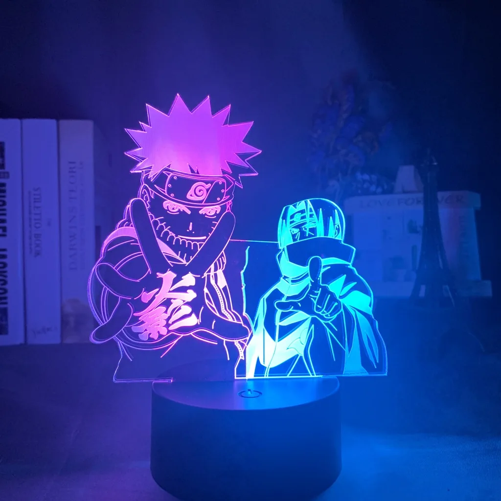 

3D Lamp Anime Figure Narutoed Uzumaki and Itachi Uchiha Led Strip Lights Decoration For Wall Bedroom Room Decoration Teenager