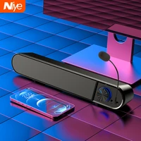 pc gaming sound bar wired bluetooth speaker subwoofer with microphone earphone jack computer speakers tv home theater soundbar