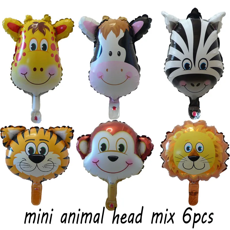 mix 6pcs 1 Набор радужные мини фольгированные воздушные шары-единороги тематические вечерние гелиевые шары для детского дня рождения украшения детский игрушечный шар - Цвет: mix 6pcs