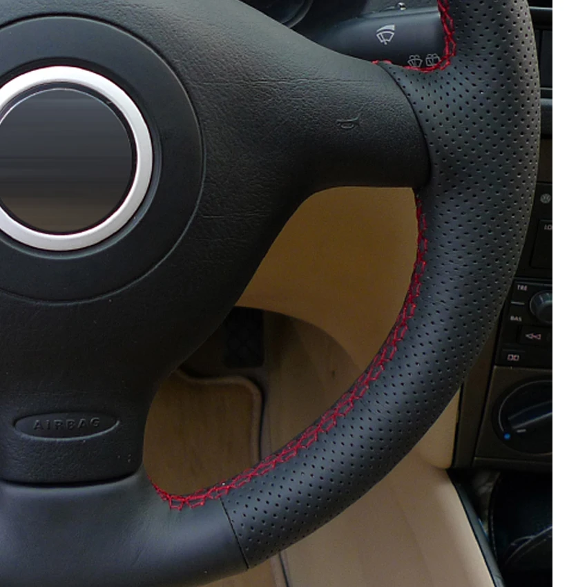 Черный ПУ Искусственная кожа Чехол рулевого колеса автомобиля для Volkswagen VW Golf 4 (MK4)