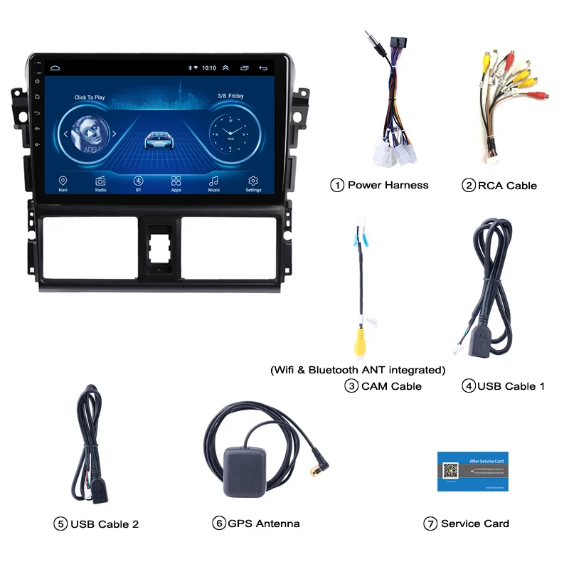 10 1 дюймов Wanqi 9 автомобильный DVD GPS для Toyota Vios 2014 2016 навигационная система стерео