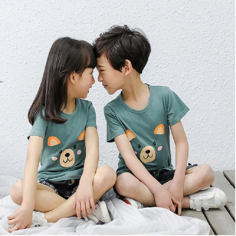 

Boys Girls T-Shirt Funny Printing Tees Kid Tops 2-12 Years Children Tops Summer Tee Short Sleeve 3D Cartoon Shirts