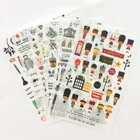 Набор стикеров в виде дорожного журнала, 6 листов, живописные стикеры в Солдатском стиле сделай сам, стильное украшение для дневника, подарок, A6412