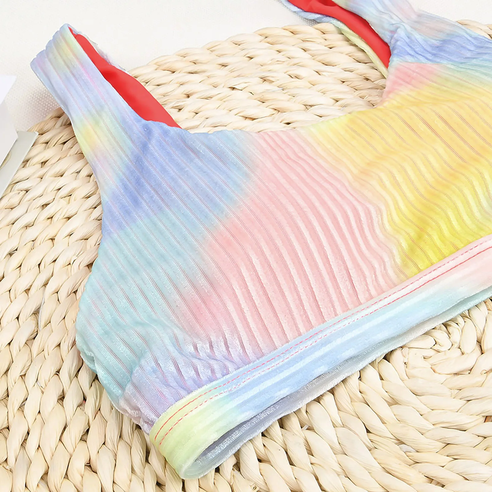

2021 New Sexy High Waist Bikini Swimsuit Tie-dye Women Swimwear Bandeau Push Up Bikini Set Bathing Suit Beach Wear Swimsuit