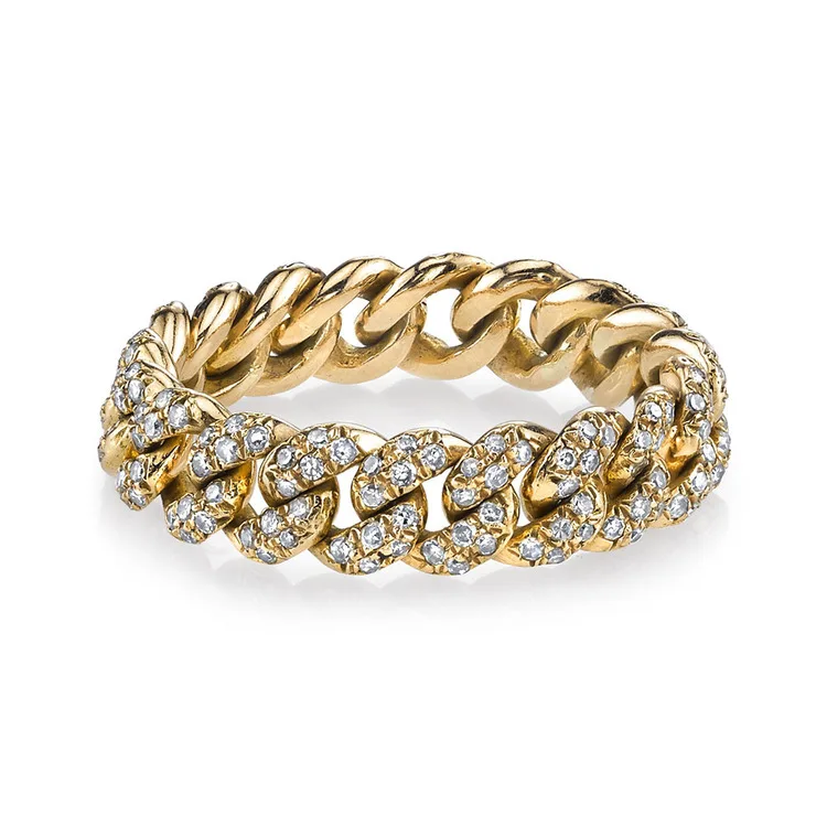 Для женщин хип-хоп обручальное кольцо трендовые кольца на палец iced out bling cz проложили Майями кубинское звено цепи кольцо ювелирные изделия