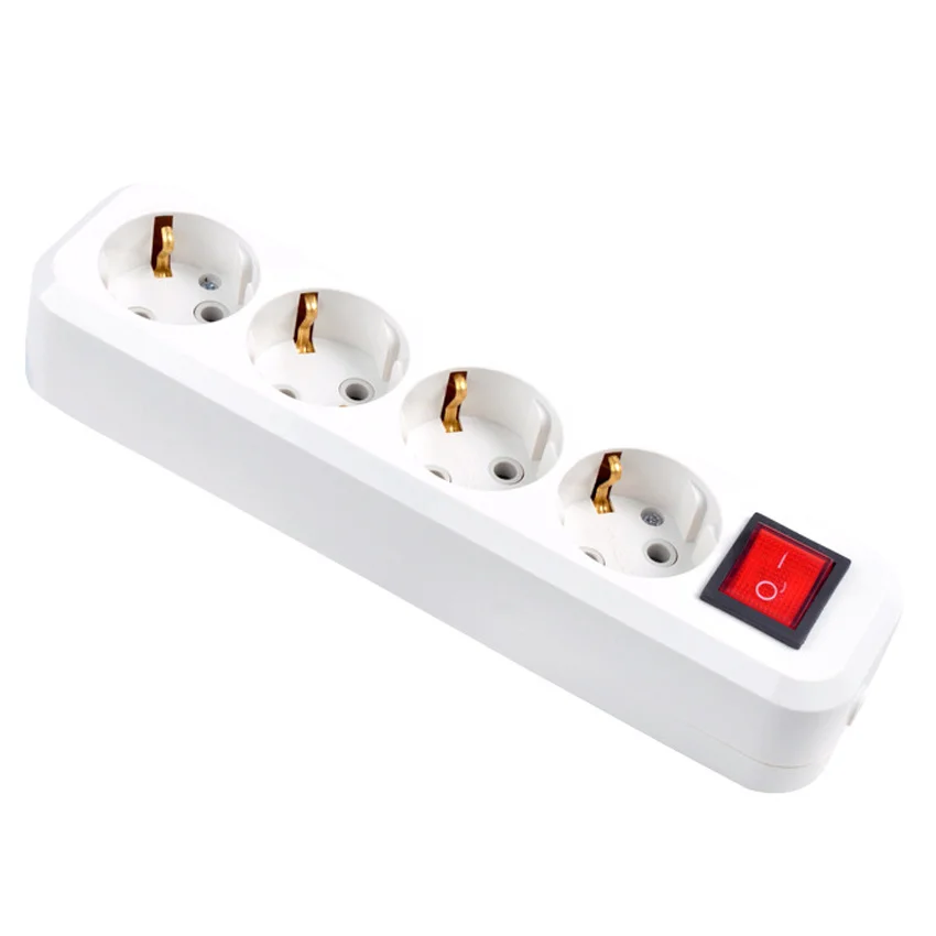 

Multifunction White European 250V 10A 16A 3m 5m 3/4/5 Jack German Russia Korea Power Strip EU Extension Outlet Switch Socket