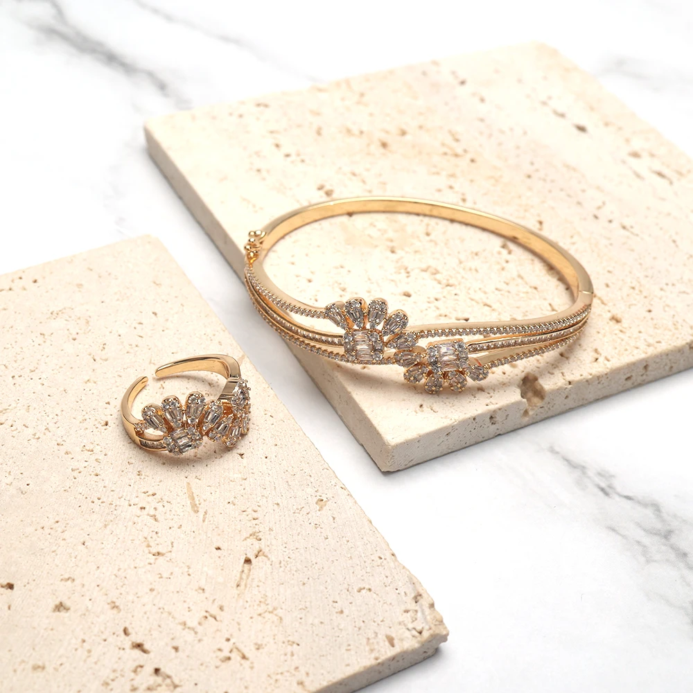 Женский Цветочный браслет TIRIM кольцо с кубическим цирконием и кристаллами