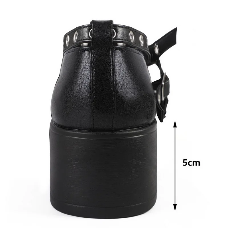 

New 2021 Women Ladies Loafers Shoes Lolita Dropshipping Buckle Anckle Strap Cute Wedge High Heels Sweet Gothic Cosplay Shoes