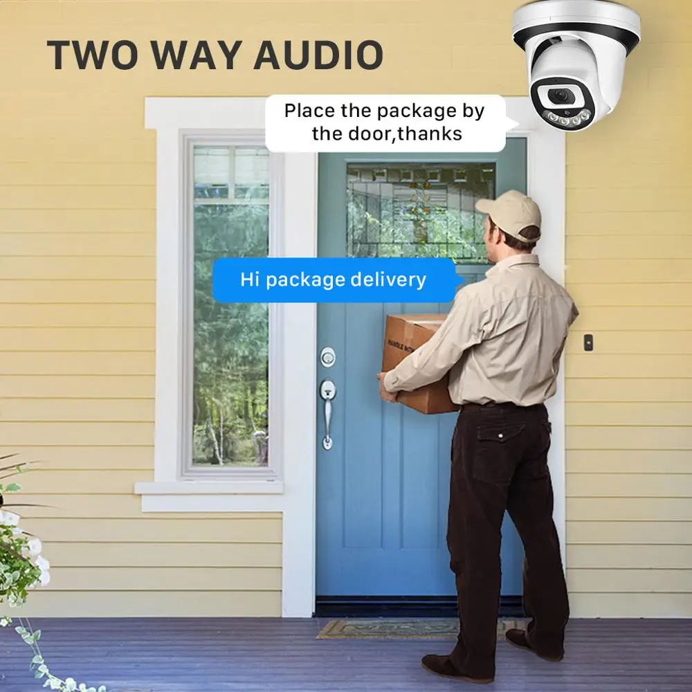 5MP 3MP Dome IP Camera Human Alert 48V POE DC12V Security CCTV Audio Infrared Vision 1080P RTSP Xmeye P2P Wired | Безопасность и
