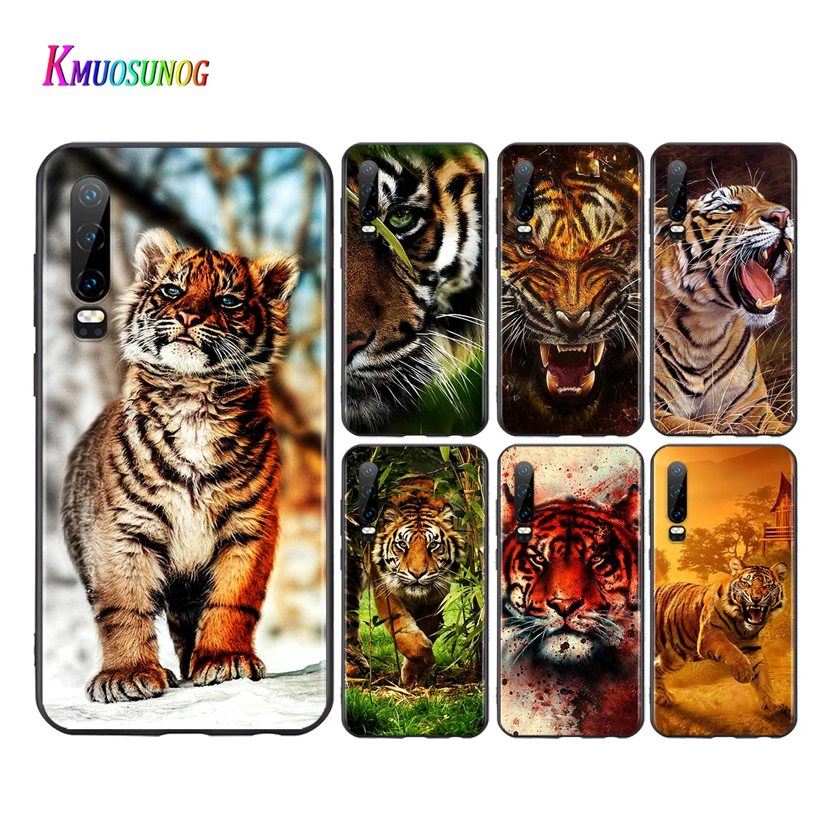 Модный чехол для телефона с изображением животного мощного Тигра Huawei P40 P30 P20 P10 P9 P8