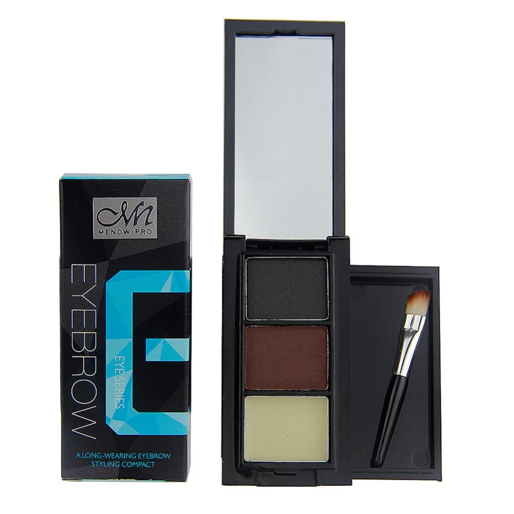 3 цвета Тени для век макияж бровей пудра + брови восковая Палетка кисть | Красота и