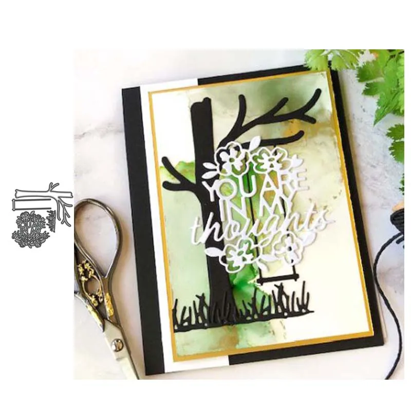 

JC Metal Cutting Dies Tree Underbrush Background Stencil for Scrapbooking Craft Mold DIY Handmade Template Model Punch Blade Die