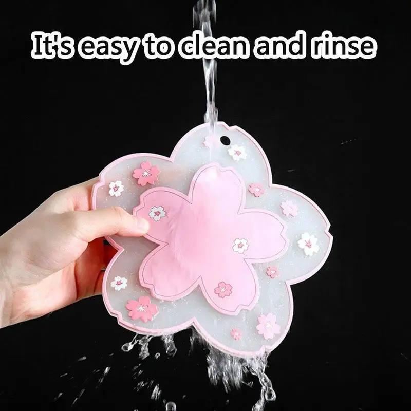 

1Pc Cute Coasters Flower Insulation Placemat PVC Soft Dining Rubber Cup Hang Coaster Mat Table Non-Slip Tableware Pot Sakur I8O9