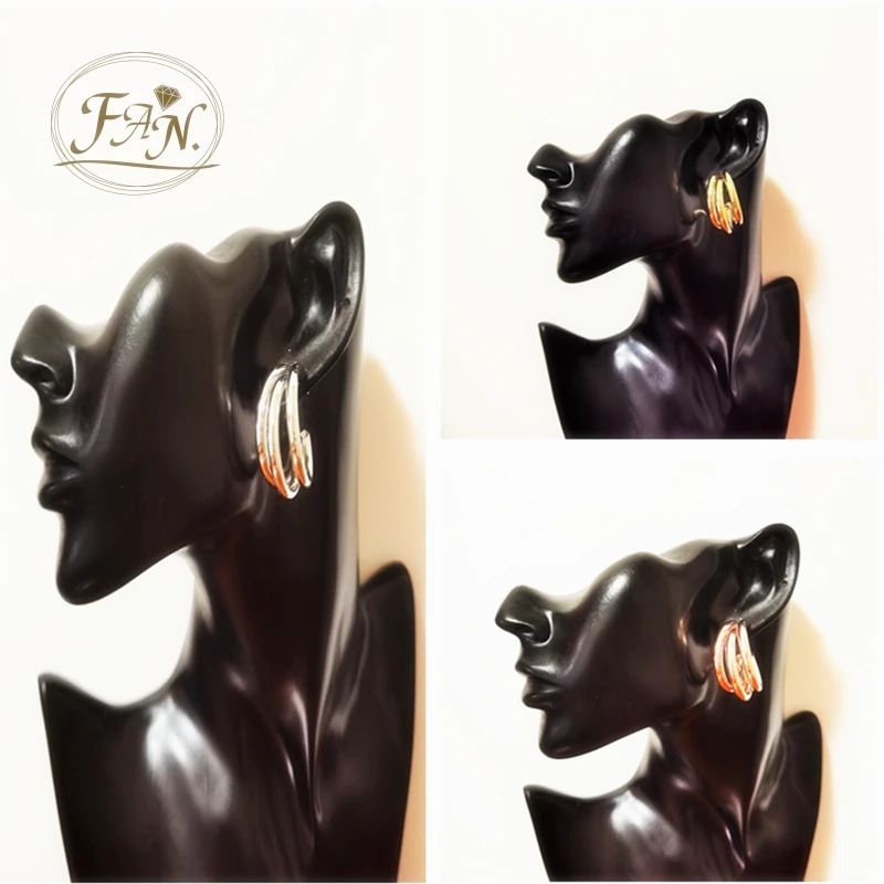 

2021 Pop Party Amazing Gift for Charming Girls & Women Golden, Rose Gold & Silver Color Semicircular Style Fashion Stud Earrings