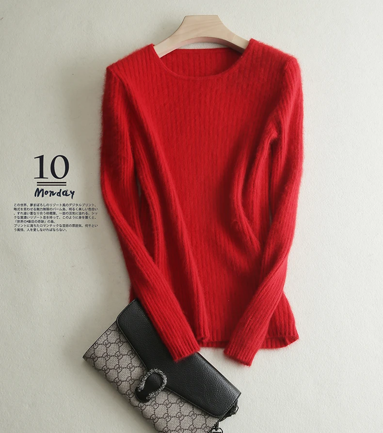 Loose Sweater Women Hot Sale Soft Jumpers Mink Cashmere Knitted New O-Neck Standard Clothes Ladies Pullovers