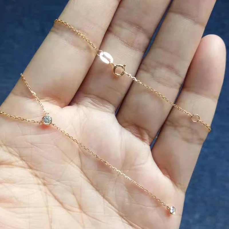 BAIHE, 18 К, желтое золото, 0.10ct, сертифицировано H/SI, с натуральными бриллиантами, свадебные женские трендовые ювелирные изделия, Красивые бриллиантовые ожерелья