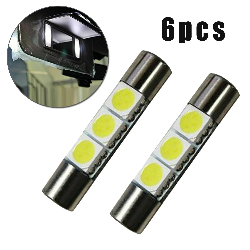

Auto LED Lights 6pcs Replacement Parts 5050 3-SMD Sun Visor Makeup mirror