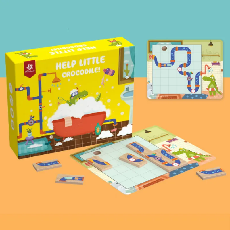 Головоломка Connect The pipe Делюкс деревянная настольная игра-головоломка с
