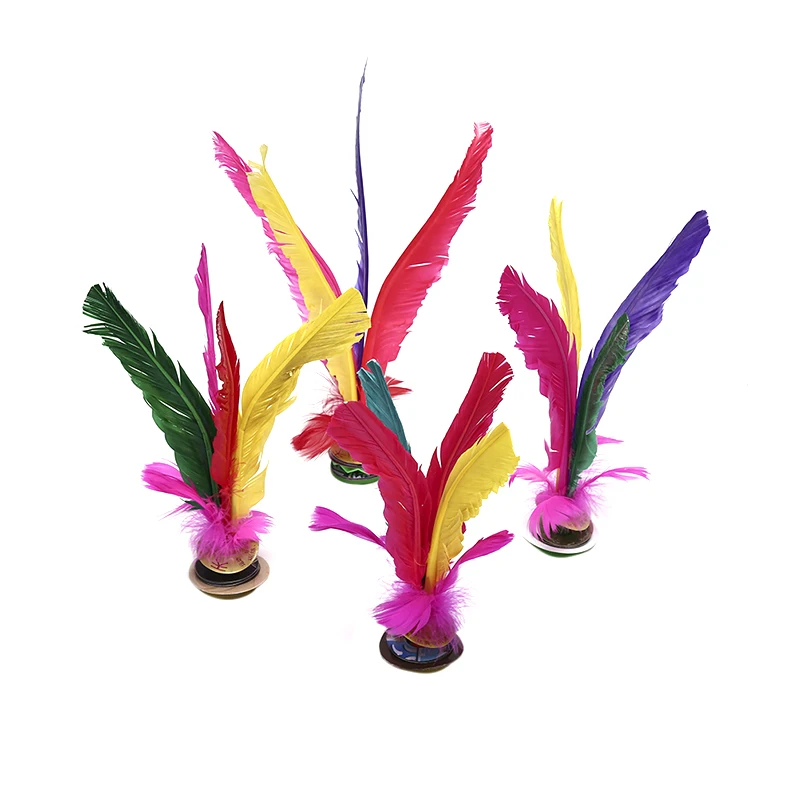 

China Jianzi Footbal Foot Kick Handwheel Fancy Goose Feather Shuttlecock Fitness Entertainment For Physical Exercise 1pc 23cm